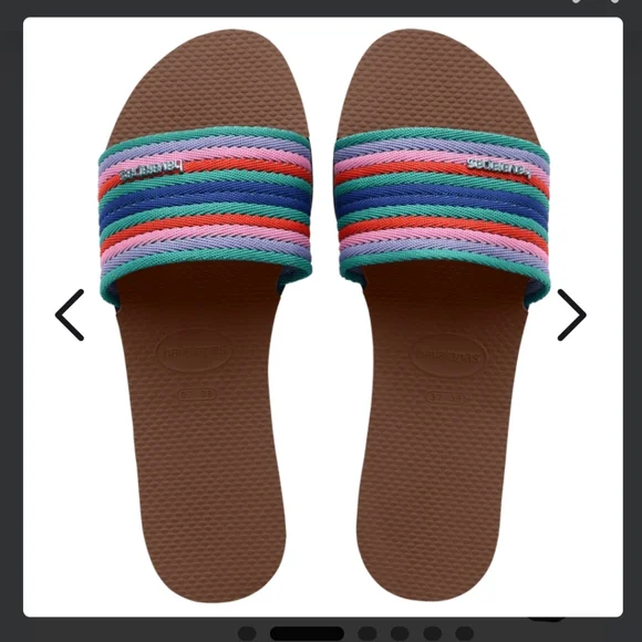 LIKE NEW Havaianas You Malta Mix Colorful Stripes Beach Slide Sandals Flip Flops - Picture 10 of 13